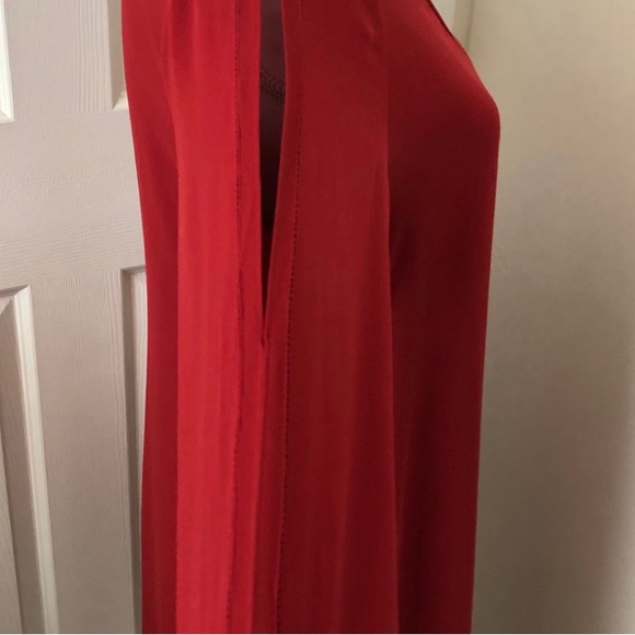 White House Black Market Split-Front, Long Sleeve Red S
Dress; Size: 0

O-4 - Picture 3 of 11